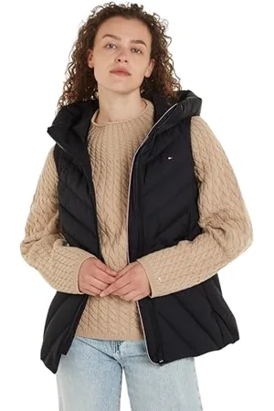 Tommy Hilfiger Damska kamizelka CHEVRON MW wyściełana kamizelka, czarna, S, , S