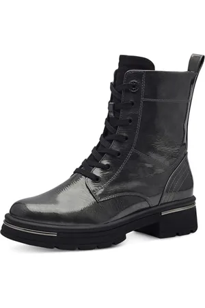 Marco Tozzi Damskie buty Bootie Laced 2-25283-43 modne kozaki, DK.Grey Patent, 36 EU, , 36 EU