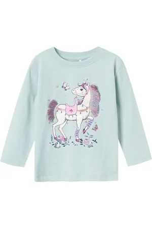 NAME IT Dziewczęca Nmfnydelig Nreg Ls Top Box koszulka z długim rękawem, , 92