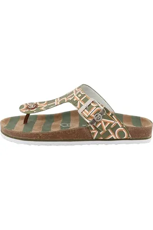 TOM TAILOR Damskie 5390340007 płaskie sandały, zielone, 38 EU, , 38 EU