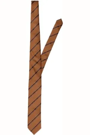 SELECTED SELETED HOMME Męski krawat SLHLANE Stripe TIE NOOS, Wood Thrush, One Size, , Rozmiar Uniwersalny