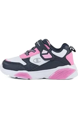 Champion Boy Girl Wave PU G TD Niskie tenisówki, Bianco/Blu Marino/Rosa (WW012), 22 EU, , 22 EU