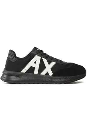 Armani Exchange Męskie buty sportowe Dusseldorf Contrast Logo Sneaker, czarne, 39 EU