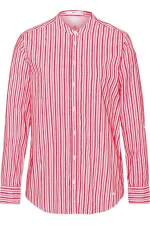 Brax Damska bluzka Victoria Cotton Fringe Stripes paski bluzka damska ze stójką, , 40 PL