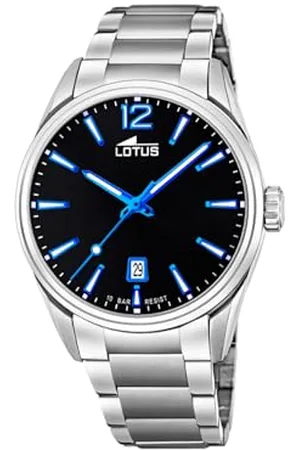 Lotus Męski zegarek na rękę ze stali nierdzewnej w kolorze srebrno-czarno-niebieskim 42 mm, wodoszczelność: 10 bar, 18692/6