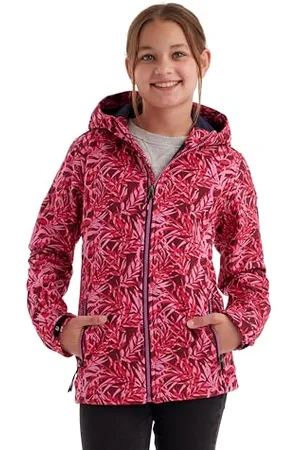 Killtec Dziewczynki Kurtka softshell/kurtka outdoorowa z kapturem Mädchen Softshelljacke Print, dunkel himbeere, 128, 43200-000