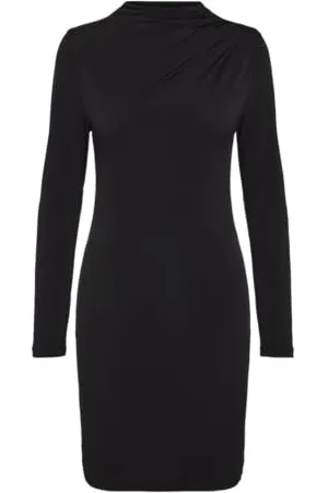 Pieces® Damska sukienka Pcmadison Ls Draped Dress Noos Bc, , S