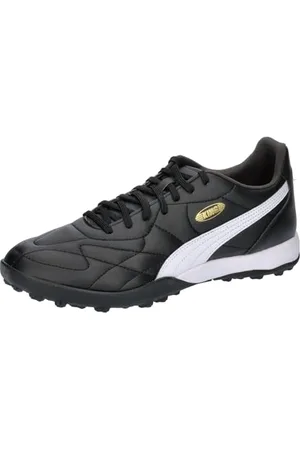 PUMA Unisex King Top TT Buty piłkarskie, czarne białe złoto, 3,5 UK, Czarny biały złoty, 36 EU