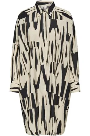 ONLY Damska sukienka koszulowa Onlmila Life L/S oversize Ptm sukienka, czarna/AOP: Cherie Graphic, S, , S