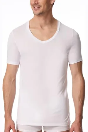 Schiesser Męski T-shirt z dekoltem w serek - Premium Modal, , S