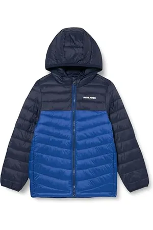 JACK & JONES JACK&JONES JCONEW Pocket Puffer MNI kurtka pikowana dla chłopców, kolor niebieski (Mazarine Blue), szczegóły: Navy Blazer Blocking, 98, , 98