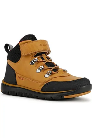 Geox J Xunday Boy Ankle Boot, DK Yellow/RED, 37 EU