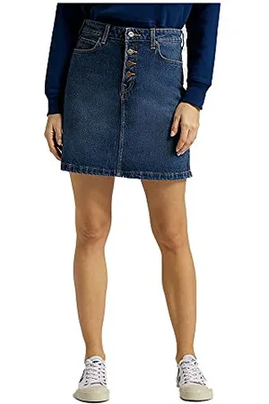 Lee Spódnico-damskie Button Fly A Line Skirt, , 32