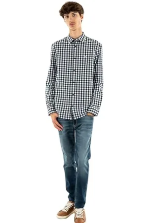 Tommy Hilfiger Męska koszula w kratkę TJM REG POPLIN DM0DM19655 L/S, niebieska (Dark Night Navy Small Check), M, , M