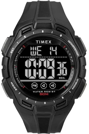 Timex Sport zegarek męski 43 mm – czarny pasek z żywicy, tarcza cyfrowa, koperta w kolorze czarnym, TW5M61800