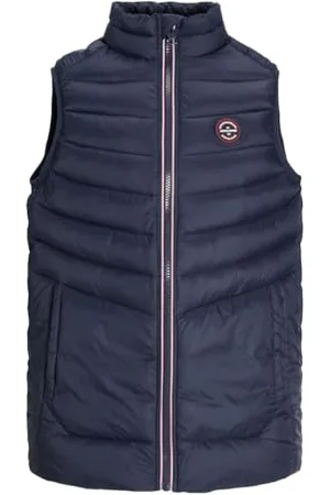 JACK&JONES JUNIOR JJESPRINT kamizelka chłopięca z kołnierzem JNR, granatowa marynarka/szczegóły: True Red Stitches, 128, , 128