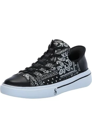 Skechers Unisex Hands-Free Slip-ins x Dogg-Snoop ONE Double G Sneaker, czarny/biały bandana nadruk skóra, 41 EU, , 42.5 EU