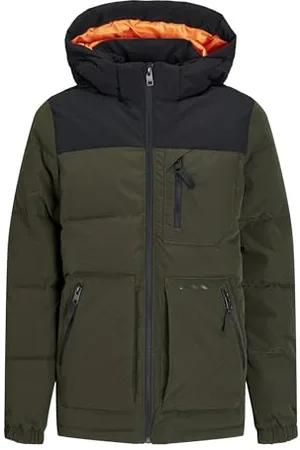 JACK & JONES JACK&JONES JUNIOR PEUGEotto Puffer Jacket Sn Jnr Pikowana kurtka dziecięca, Rosin/Detail:black Blocking/Black Print, 152