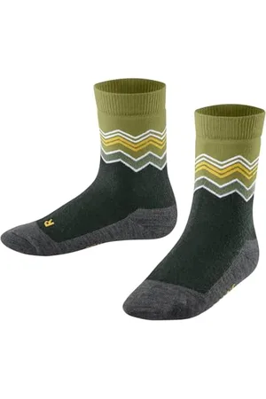 Falke Uniseks - dzieci Skarpety Active Sporty Zigzag K So Bawełna Wełna grube oddychające 1 Para, , 31/34 EU