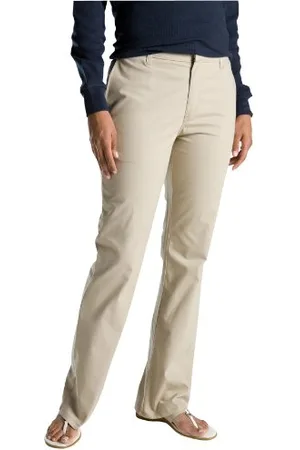 Dickies Damskie spodnie ze stretchem z diagonalu z płaskim przodem slim fit Bootcut khaki, , 34