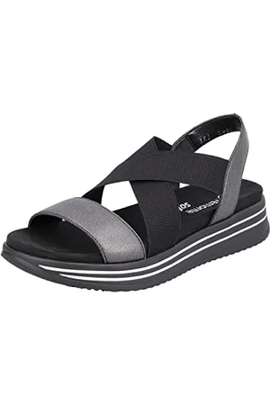 Remonte Damskie sandały sportowe R2954, Nero/Gunmetal/czarny / 01, 37 EU, , 37 eu