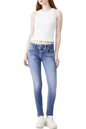 LTB Jeans Molly M - Slim Fit ze średnią talią i zamkiem błyskawicznym w kolorze niebieskim z mieszanki bawełny - rozmiar W30L28, , 30W / 28L