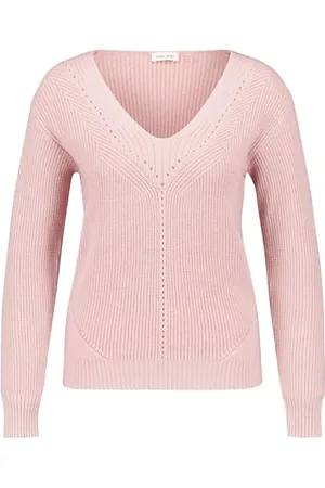 Gerry Weber Damski sweter z detalami Ajour, szerokie prążkowane ściągacze, długi rękaw, jednokolorowy, , 44