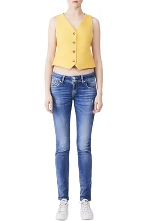LTB Jeans Molly M - Slim Fit ze średnią talią i zamkiem błyskawicznym w kolorze niebieskim z mieszanki bawełny - rozmiar W27L36, , 27W / 36L