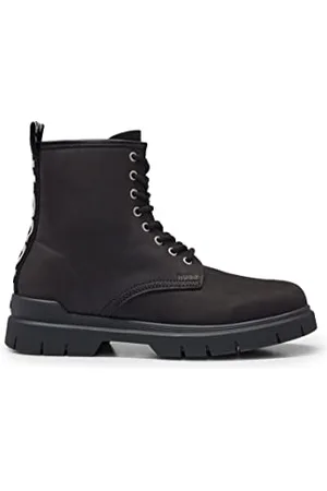 HUGO BOSS Męskie buty sznurowane Ryan ze skóry nubukowej z taśmą z logo, rozmiar, , 39 eu