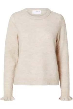 SELECTED SLFLULU LS Knit Frill Cuff O-Neck NOOS, , L