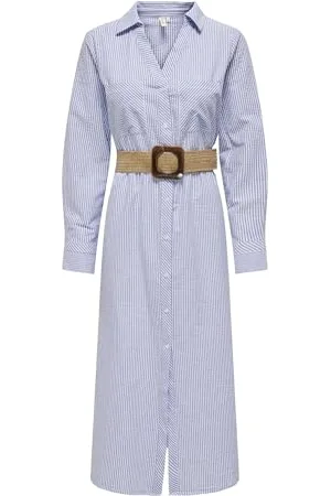 ONLY ONLLOVA Hope LS Shirt MIDI Dress WVN, , M