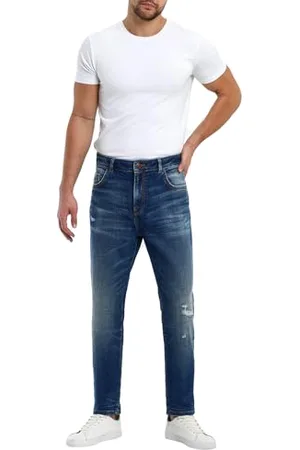 LTB Jeans Męskie Reeves - zwężane dopasowanie ze średnią talią i zamkiem błyskawicznym w kolorze niebieskim z mieszanki bawełny - rozmiar W36L34, , 36W / 34L