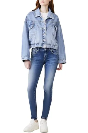 LTB Jeans Damskie Nicole - Skinny Fit ze średnią talią i zamkiem błyskawicznym w kolorze niebieskim z mieszanki bawełny - rozmiar W31L30, , 31W / 30L