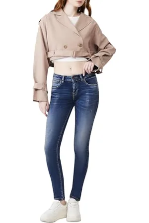 LTB Jeans Damskie Nicole - Skinny Fit ze średnią talią i zamkiem błyskawicznym w kolorze niebieskim z mieszanki bawełny - rozmiar W31L30, , 31W / 30L