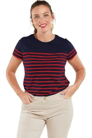 Armor.lux Damska koszulka Marinière Etel Héritage Femme, wielokolorowy (Ii9 Rich Navy/Braise Ii9), 36 PL