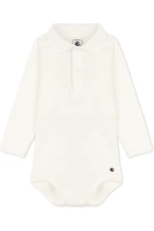 Petit Bateau Dziecięce body niemowlęce z długim rękawem z kołnierzem polo z bawełny, , 12 miesi?cy