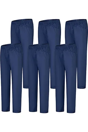 MISEMIYA Pakiet 6 sztuk - SPODNIE sanitarne Unisex UNIFORMY ELASTYCZNE UNIFORMY Sanitarne Jednolite medyczne UNFIROMES, , XXL