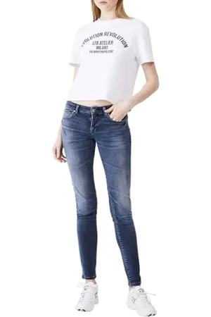 LTB Jeans Damskie Nicole - Skinny Fit ze średnią talią i zamkiem błyskawicznym w kolorze niebieskim z mieszanki bawełny - rozmiar W30L34, , 30W / 34L