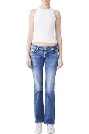 LTB Jeans Damska Roxy - Rozkloszowana Fit ze średnią talią i zamkiem błyskawicznym w kolorze niebieskim z mieszanki bawełny - rozmiar W31L34, , 31W / 34L