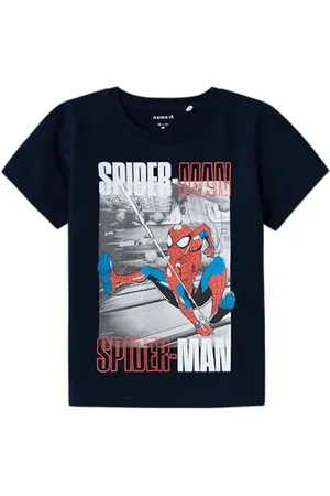 NAME IT Chłopięca koszulka z krótkim rękawem Spiderman Ss Top Box Mar, , 104