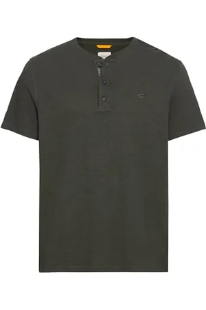 Camel Active Męska koszulka henley z krótkim rękawem z czystej bawełny, , S