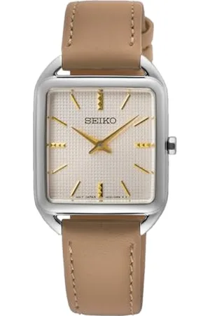 Seiko Damski analogowy zegarek kwarcowy ze skórzanym paskiem SWR089P1, , Pasek