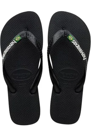 Havaianas Unisex Brasil-logo, zwart/zwart, 9/10