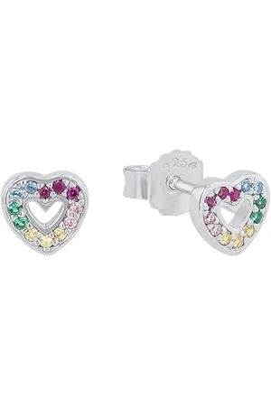 Prinzessin Lillifee Kolczyki sztyfty ze srebra próby 925, kolczyki dziecięce dla dziewczynek, z syntetyczną cyrkonią, 0,6 cm, srebro, serce, w pudełku z biżuterią, 2031166