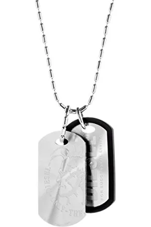 Diesel Herren-Halskette mit Anhänger doppeltem Edelstahl 60 cm DX0011040