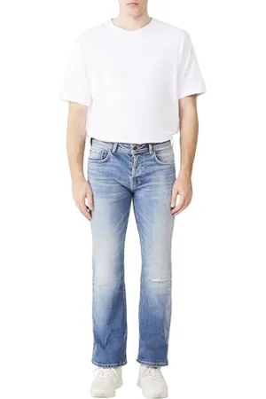 LTB Jeans Męski Tinman - Bootcut Fit z niską talią i zapięciem na guziki w kolorze niebieskim z mieszanki bawełny - rozmiar W32L32, , 32W / 32L