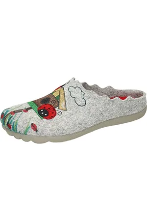 Manitu Damskie 320169-09 kapcie domowe, szare, rozmiar 37 EU, , 37 eu