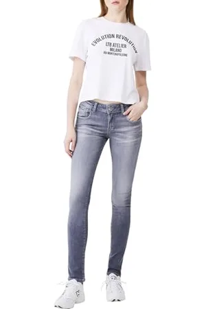 LTB Jeans Damska Maxime - Slim Fit ze średnią talią i zamkiem błyskawicznym w kolorze niebieskim z mieszanki bawełny - rozmiar W28L32, , 28W / 32L