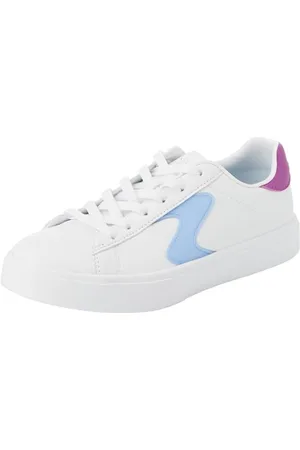 Skechers Street Girls Sneakersy, białe syntetyczne/fioletowe wykończenie, 45 EU, , 28 EU