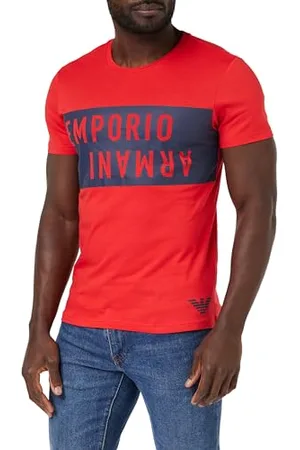 Emporio Armani Męska koszulka z okrągłym dekoltem z pogrubionym logo, , S